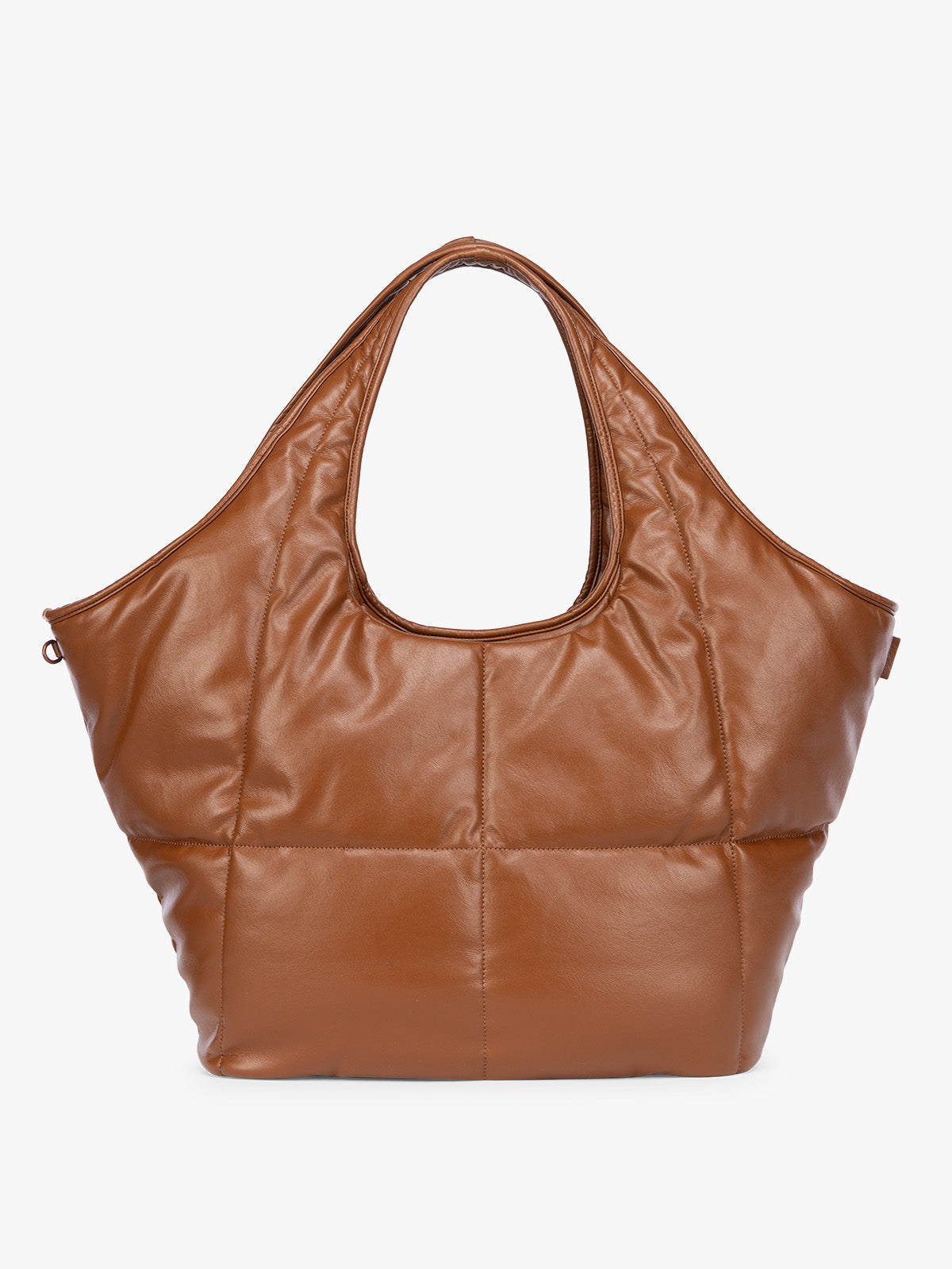 Luka Everything Laptop Tote Bag in Vegan Leather in Honey Brown