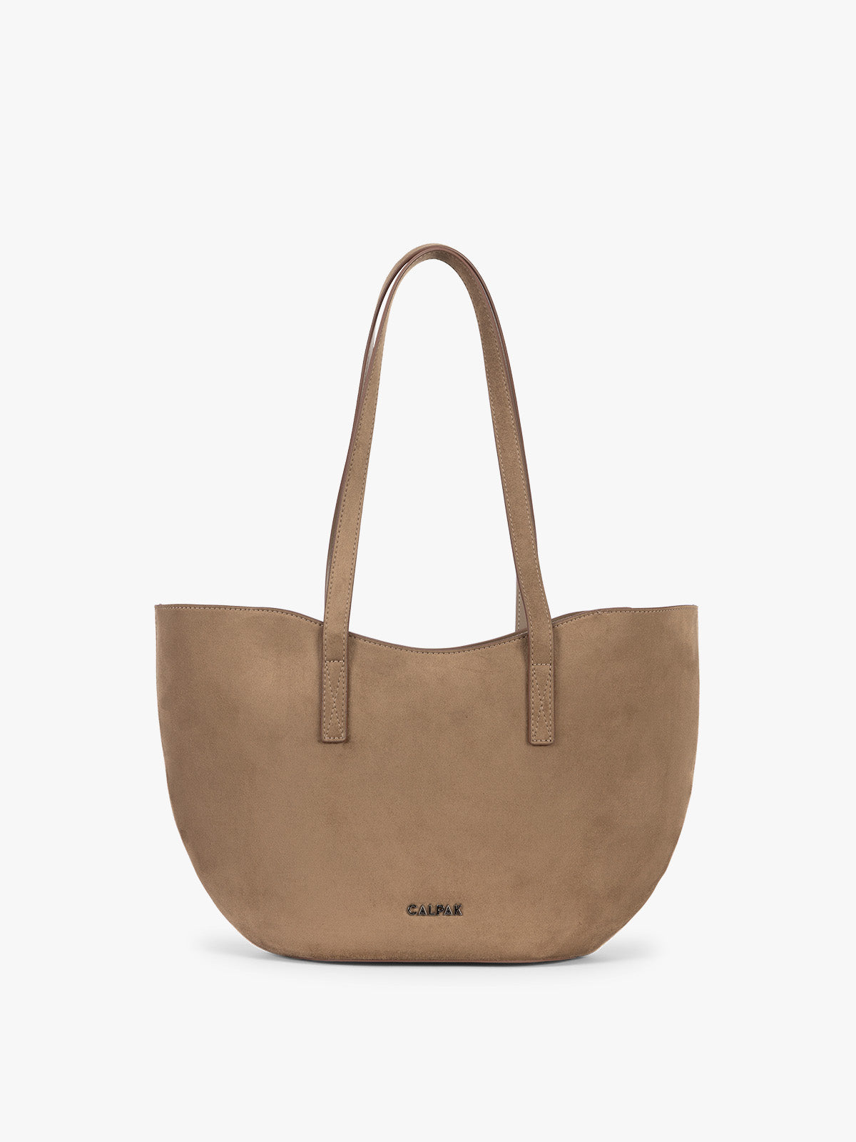 Haven Tulip Tote in Vegan Suede in Truffle Suede