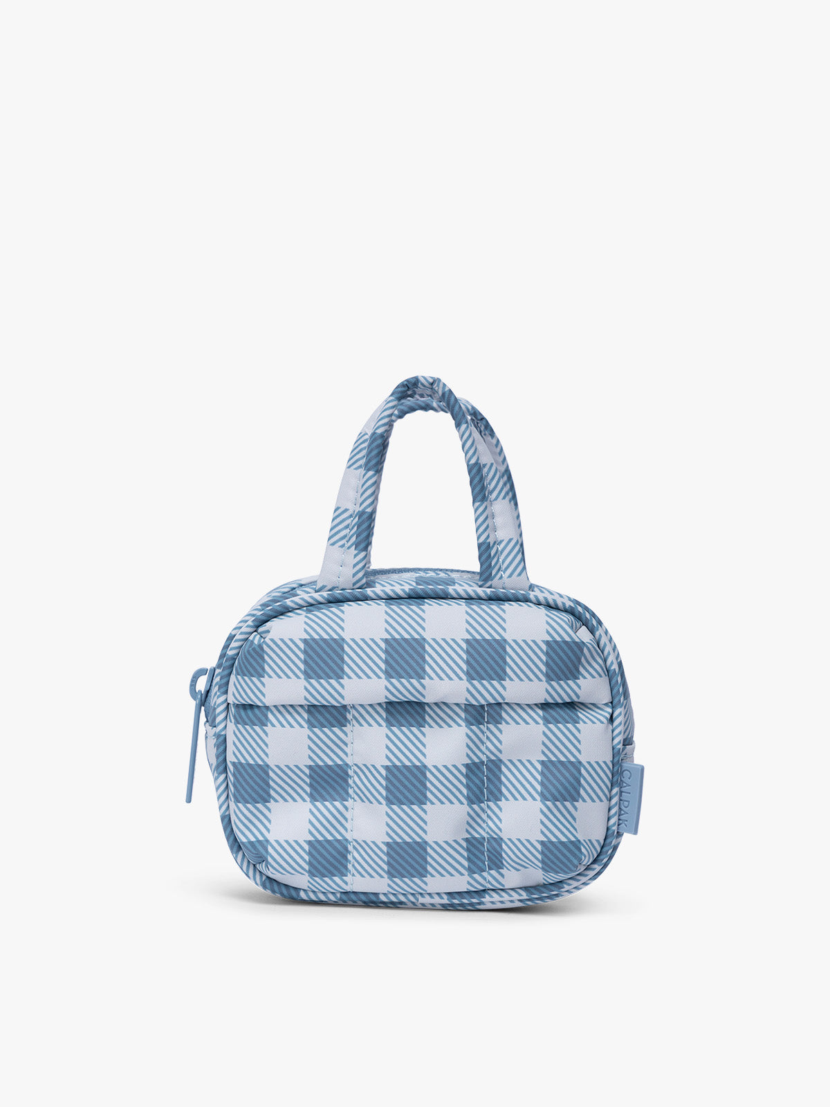 Luka Duffel Zip Bag Charm in French Blue Gingham