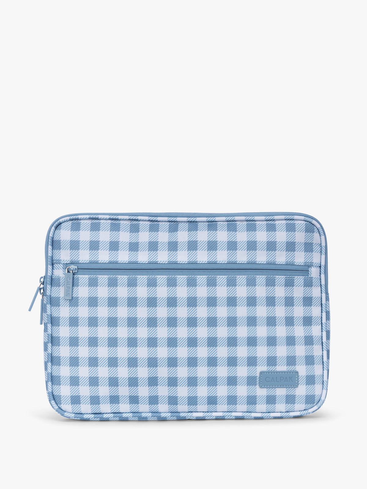 Padded Laptop Sleeve in French Blue Gingham