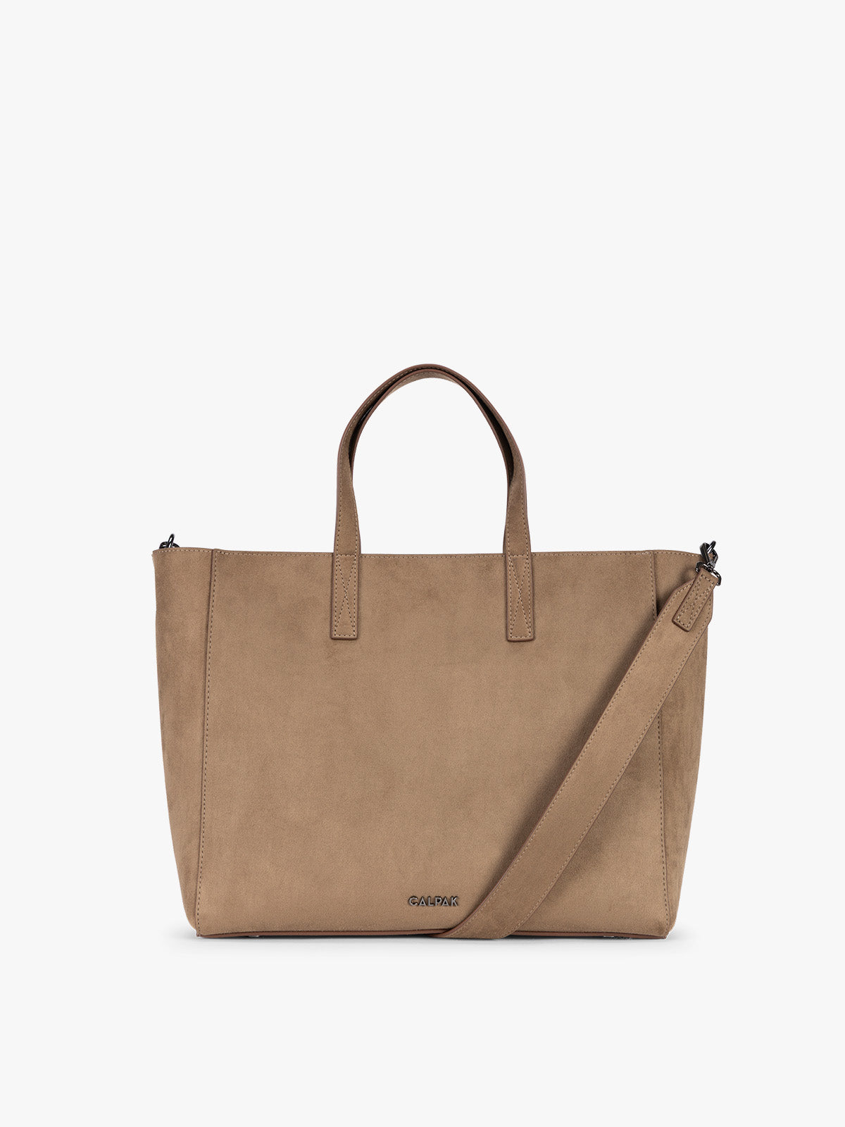 Haven 15" Laptop Tote Bag in Vegan Suede in Truffle Suede