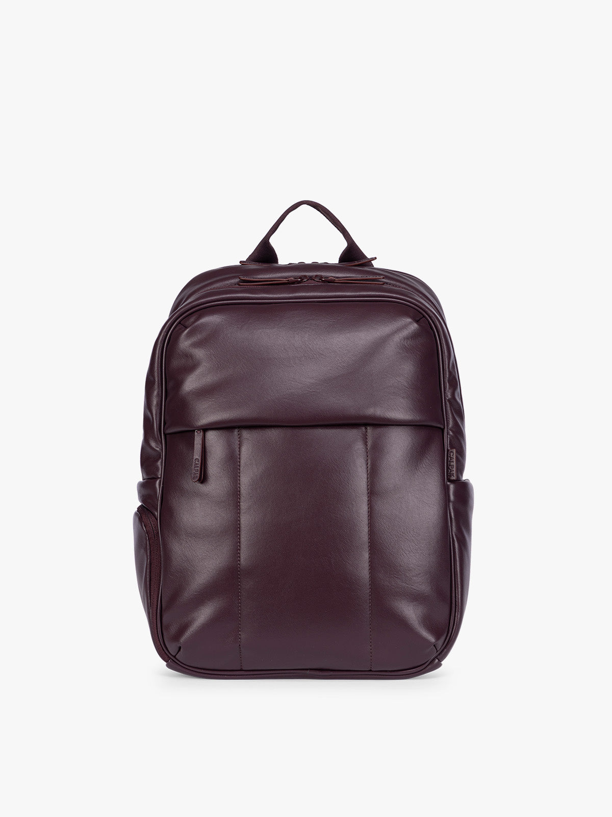 Luka 15 inch Laptop Backpack in Vegan Leather in Dark Cherry