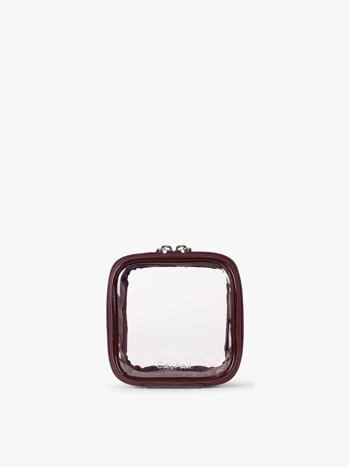 Tiny Clear Cosmetics Case in Glazed Dark Cherry