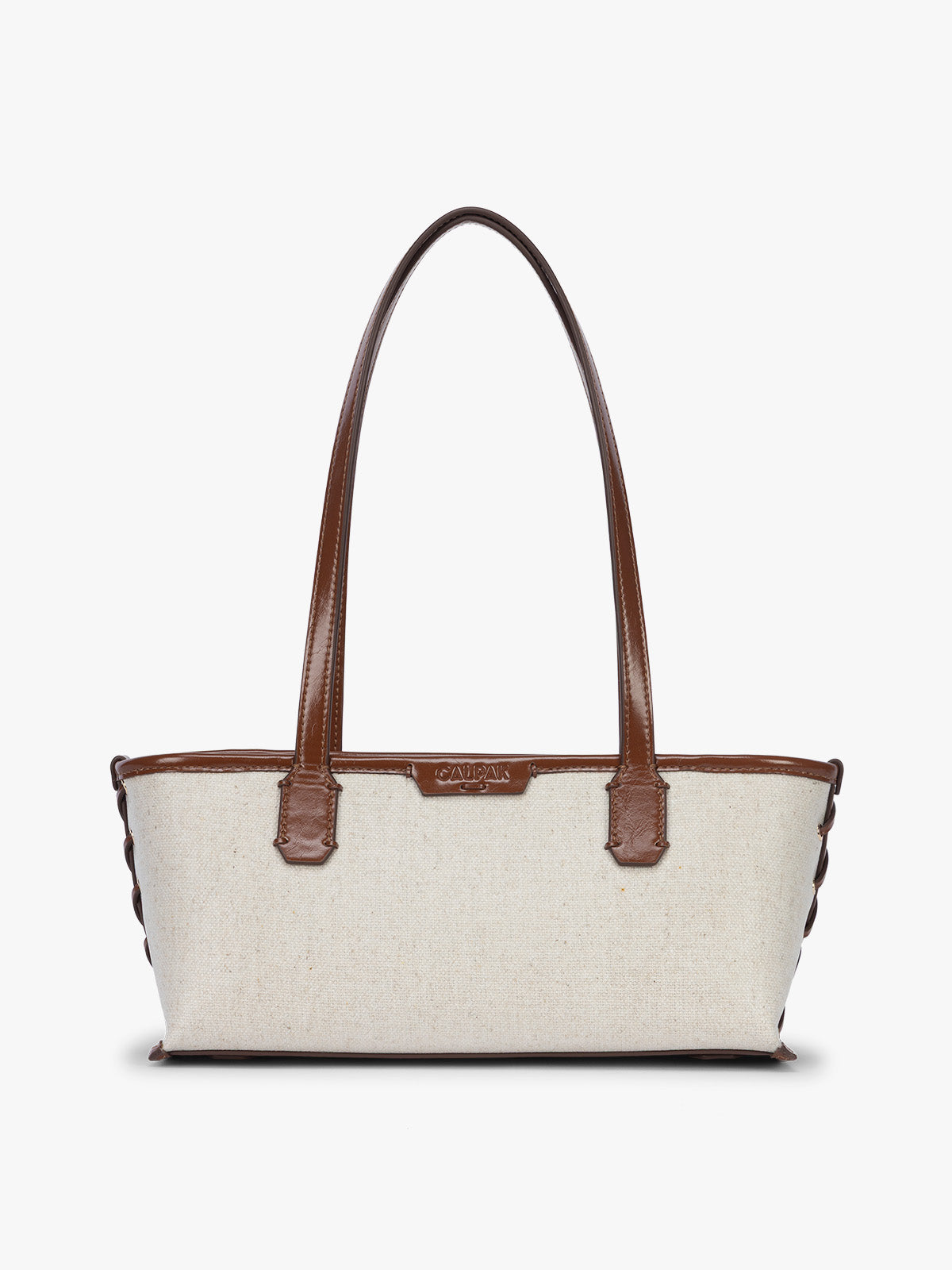 Colette Canvas Shoulder Tote in Natural Brown