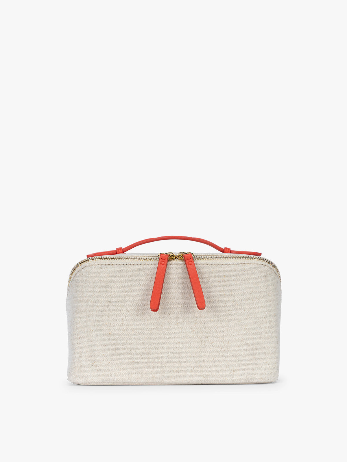 Colette Lay-Flat Canvas Toiletry Bag in Natural Tomato