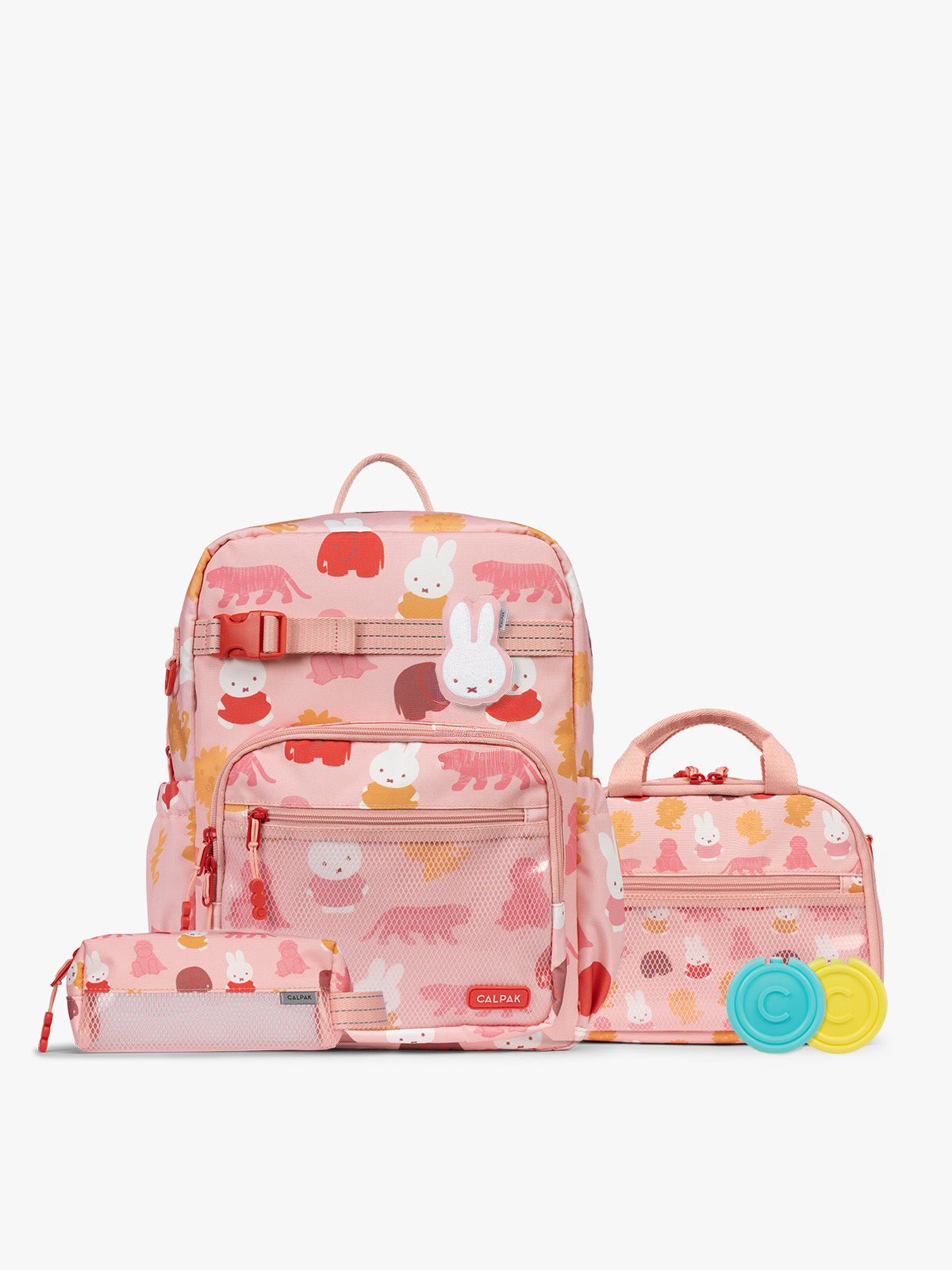 Miffy Kids School Essentials Bundle with Large Backpack in Miffy Pink Zoo Trip