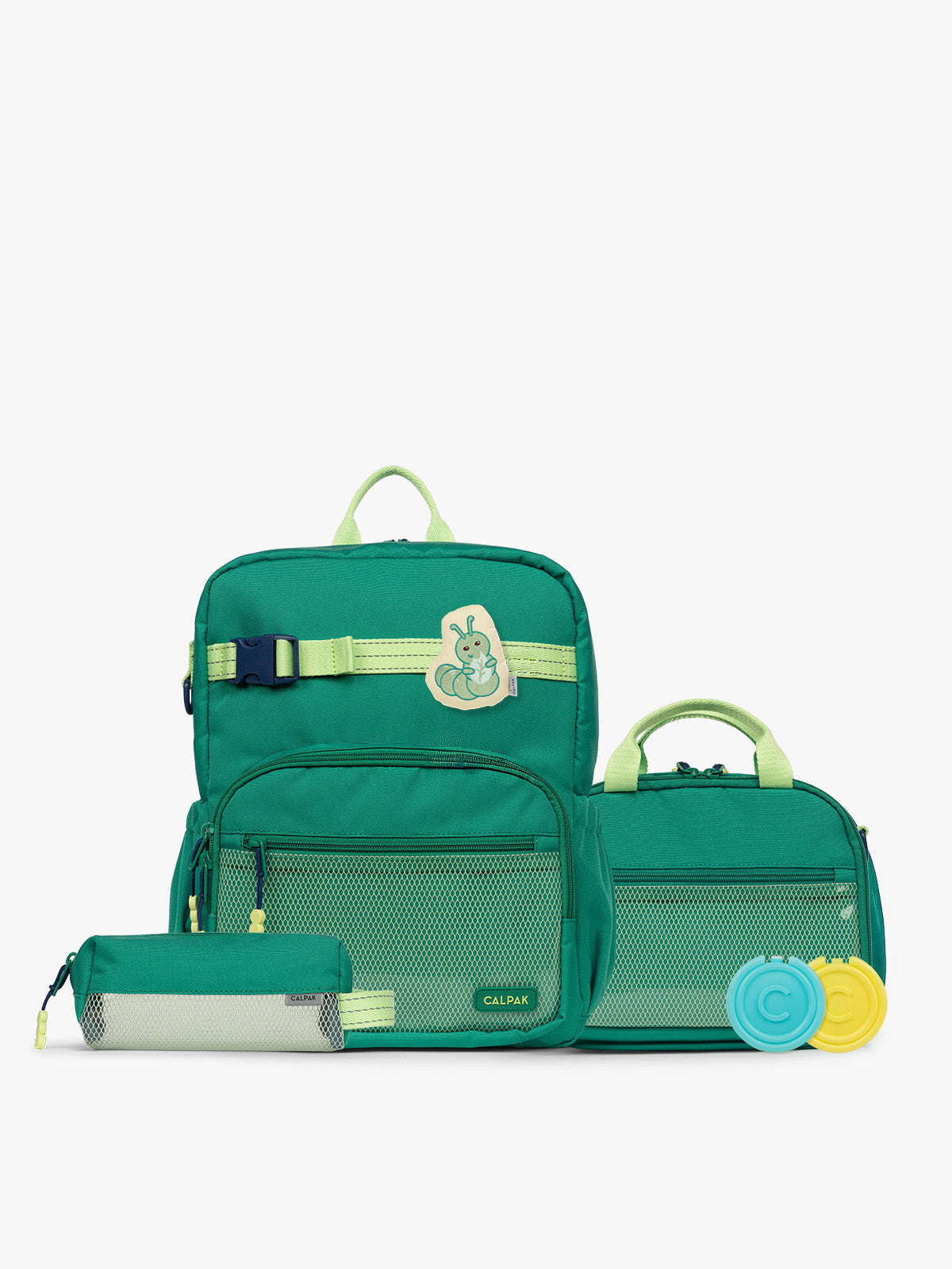 Kids School Essentials Bundle with Medium Backpack in Green