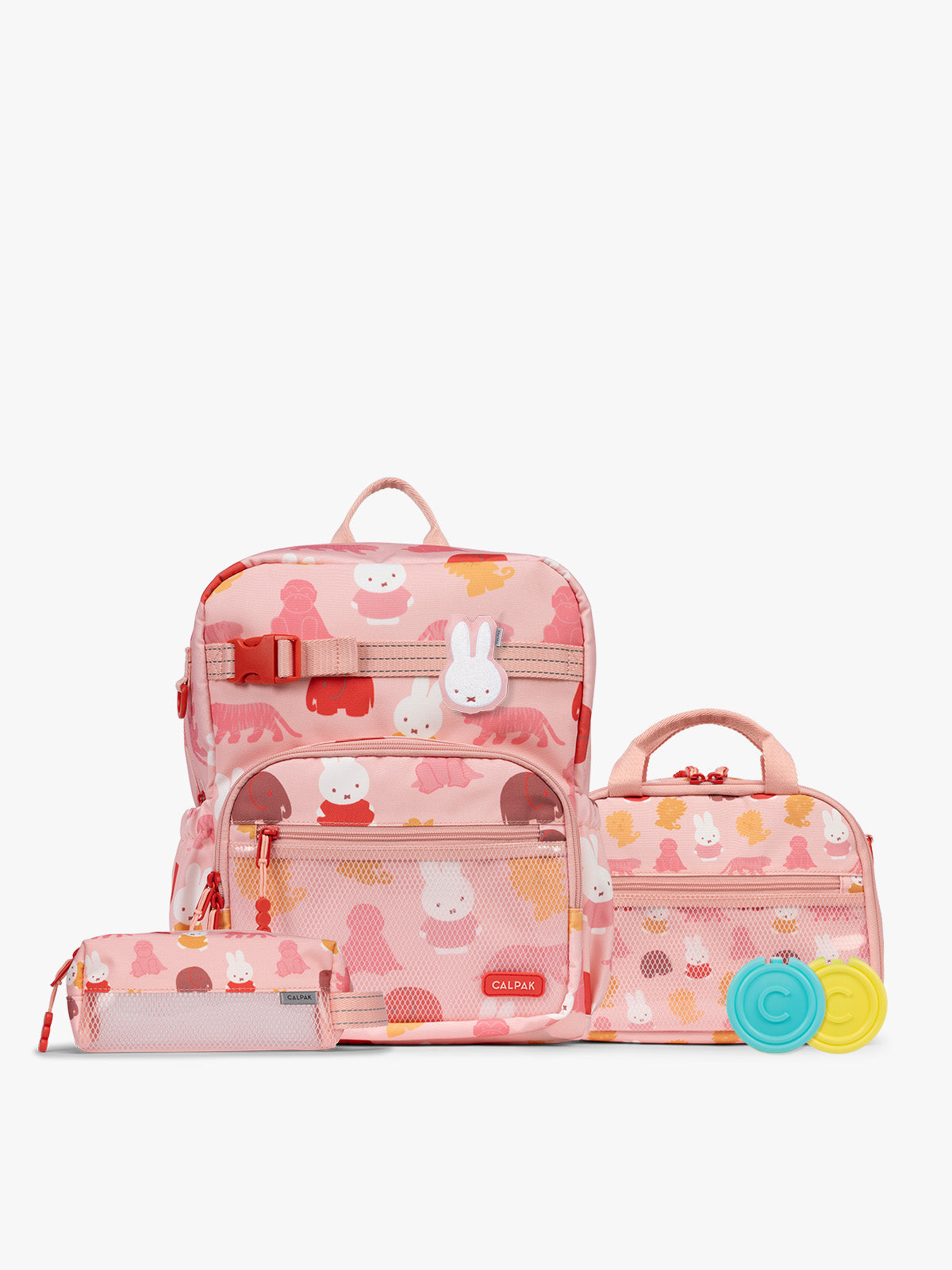 Miffy Kids School Essentials Bundle with Medium Backpack in Miffy Pink Zoo Trip