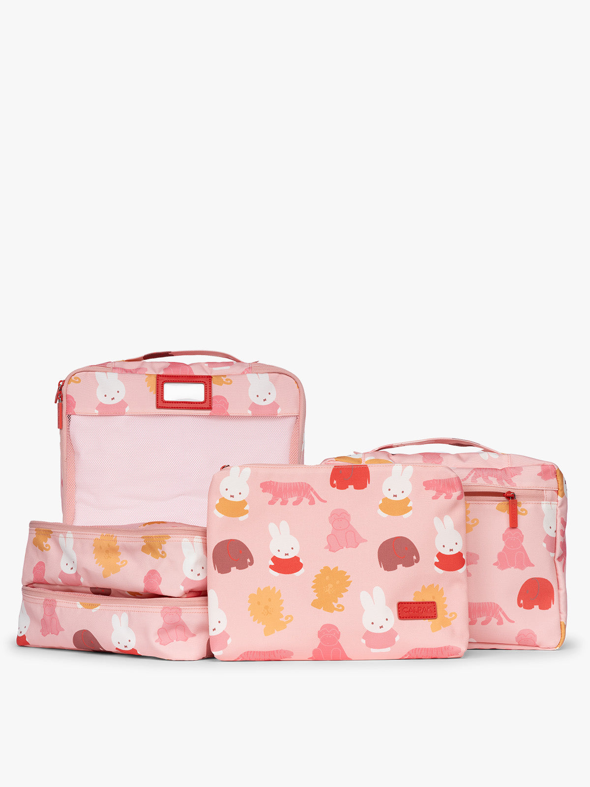 Miffy Packing Cubes 5-Piece Set in Miffy Pink Zoo Trip