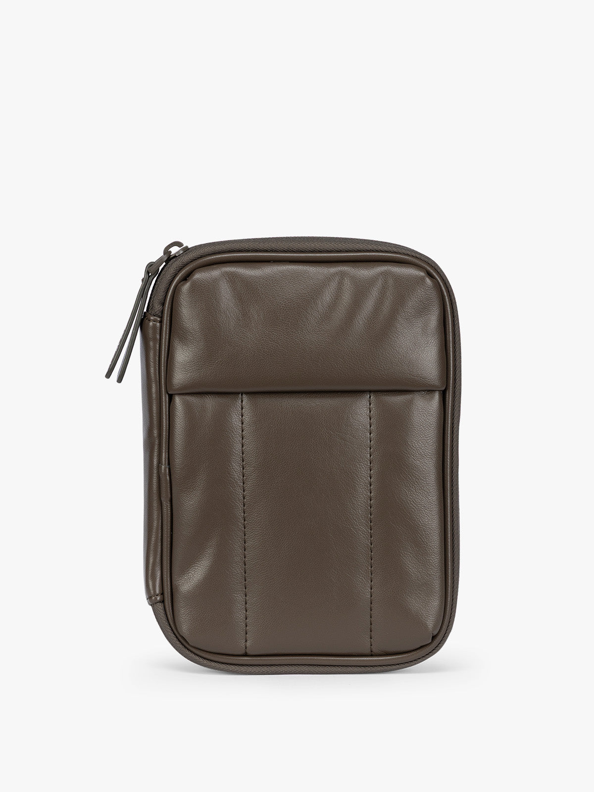 Luka Zip Passport Wallet in Vegan Leather in Mushroom