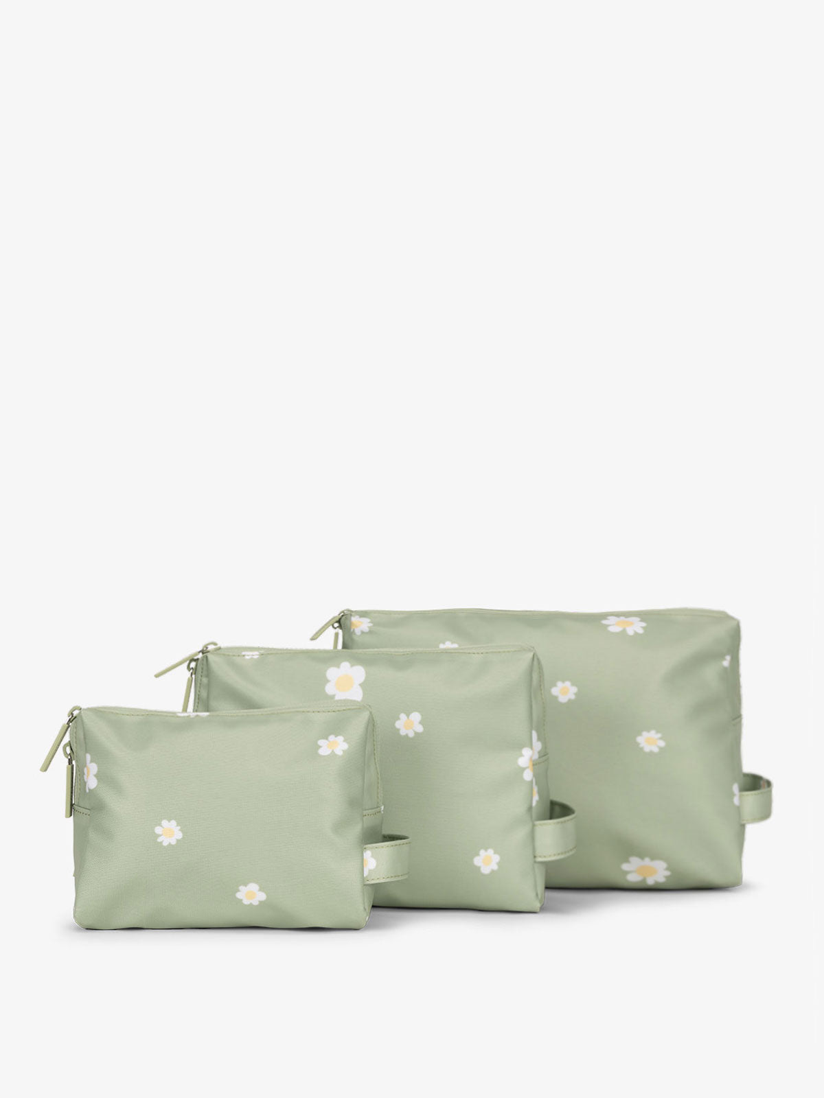 Water Resistant Zip Pouch Set (3 Pieces) in Daisy