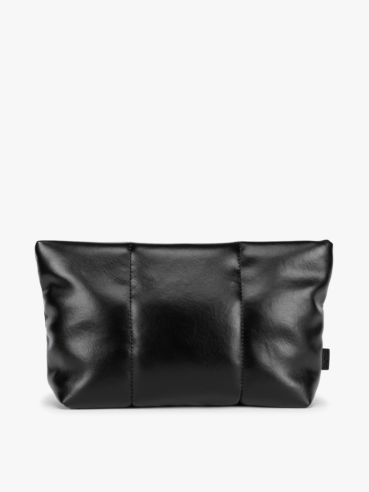 Luka 2-Quart Zip Pouch in Vegan Leather in Black
